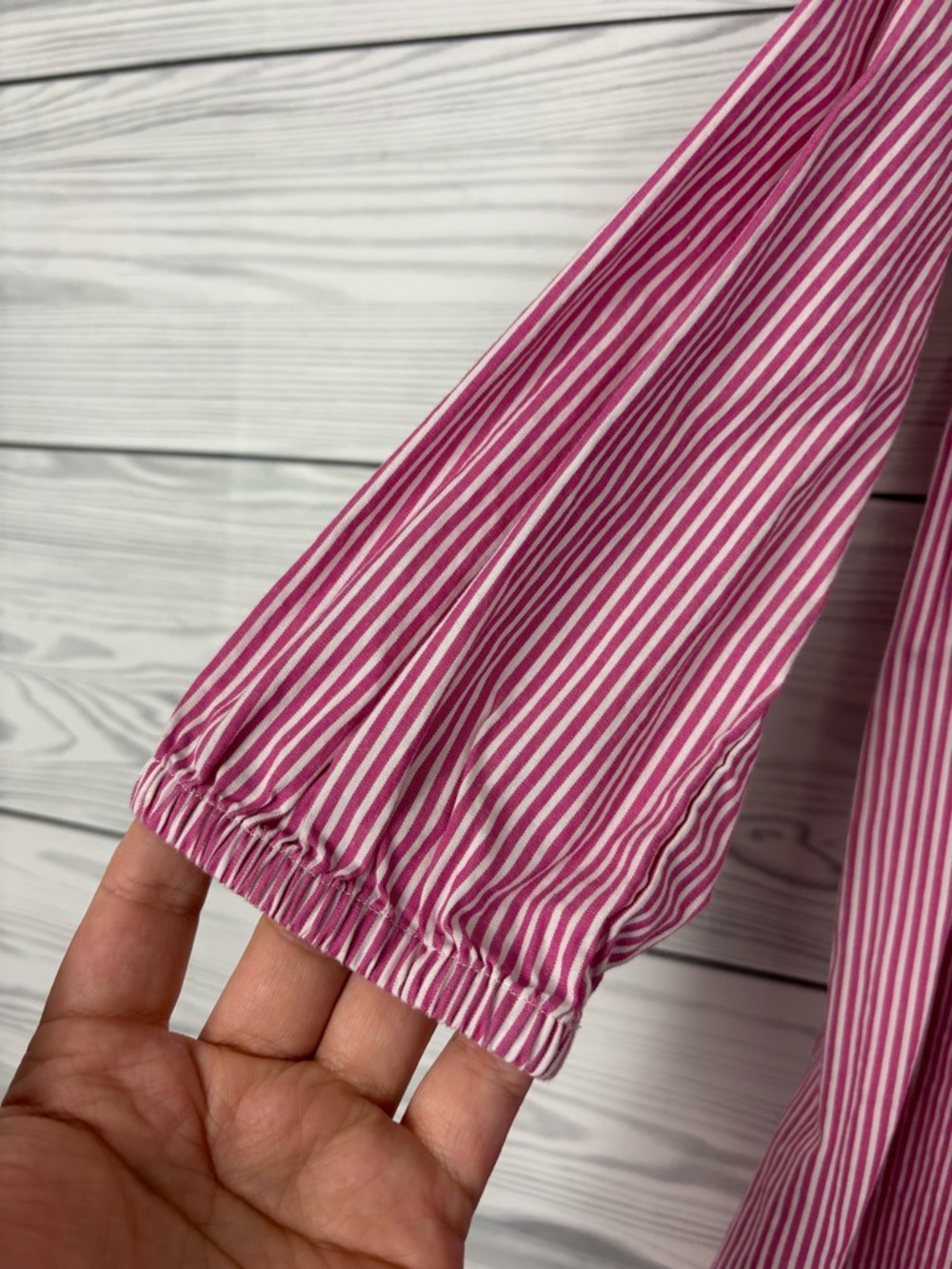 J. Crew Factory Pink Stripe Chambray Mini Shirt-Dress Size 10 - Picture 3 of 7